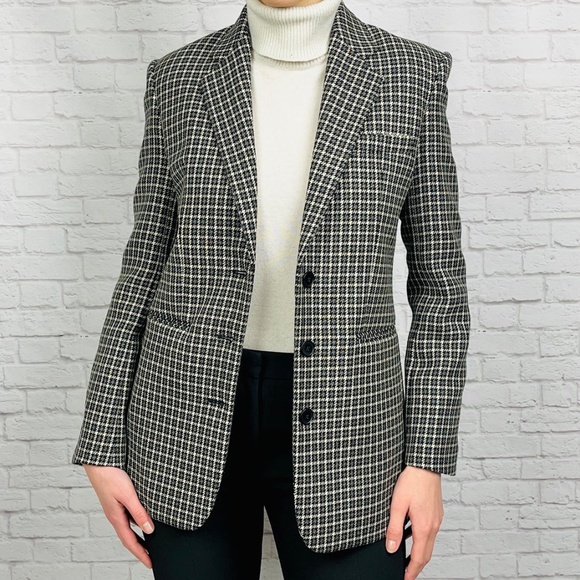NWOT Helmut Lang Square Houndstooth Wool Blazer XS - Picture 1 of 8